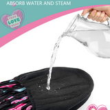 Years calm Terry Lined Shower Cap, Triple Layer Heart motifs,Waterproof Reusable Elastic,Hair Shower Cap for Women,Terry Cloth Shower Cap for Spa,Clean,Trave