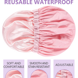 Yearscalm Reusable Waterproof Shower Caps for Women, Hair Caps for Showers, Double-Layer Elastic Design, for All Hairstyles, Travel-Friendly