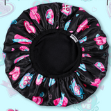 Years calm Terry Lined Shower Cap, Triple Layer Heart motifs,Waterproof Reusable Elastic,Hair Shower Cap for Women,Terry Cloth Shower Cap for Spa,Clean,Trave