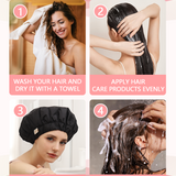 Years calm Heat Cap For Deep Conditioning Hair Cap，Three-Layer Design Shower Caps For Women Reusable Waterproof Suitable For Bathing, Hair Care, Hair Dyeing And Other Scenarios