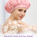 Yearscalm Reusable Waterproof Shower Caps for Women, Hair Caps for Showers, Double-Layer Elastic Design, for All Hairstyles, Travel-Friendly