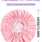 Yearscalm Reusable Waterproof Shower Caps for Women, Hair Caps for Showers, Double-Layer Elastic Design, for All Hairstyles, Travel-Friendly