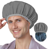 Years Calm Shower Cap Reusable Waterproof for Men, Fashion Dual-Layer Design, Protects Hair in Shower, Spa, Travel & Cooking, Adjustable Elastic for Comfortable Fit (Black & White, One Size)