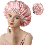 Years Calm Silk Bonnet for Sleeping Women, Double Layer Satin, Ajustable Elasticity Band， Hair Satin Bonnet for Sleeping  - Sleep Shower Caps