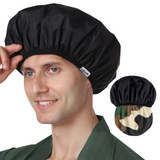 Years calm Shower Cap for Men, Waterproof Reusable Hair Cap with Dual-Layer Design, Reversible Double-Sided Use, Stretchable Elastic Band, Comfortable Fit for Shower, Gym, Hair Care & Travel