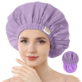 Yearscalm Reusable Waterproof Shower Caps for Women, Hair Caps for Showers, Double-Layer Elastic Design, for All Hairstyles, Travel-Friendly