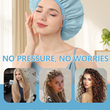 Years Calm Shower Caps For Women Reusable Waterproof，Pattern And Solid Color Dual-Layer Design For Dual-Layer Usable，Protects Hair In Shower, Spa, Cooking , Clean & Travel