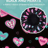 Years calm Terry Lined Shower Cap, Triple Layer Heart motifs,Waterproof Reusable Elastic,Hair Shower Cap for Women,Terry Cloth Shower Cap for Spa,Clean,Trave