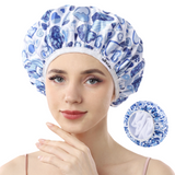 Years calm Terry Lined Shower Cap, Triple Layer Heart motifs,Waterproof Reusable Elastic,Hair Shower Cap for Women,Terry Cloth Shower Cap for Spa,Clean,Trave