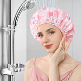 Yearscalm Reusable Waterproof Shower Caps for Women, Hair Caps for Showers, Double-Layer Elastic Design, for All Hairstyles, Travel-Friendly