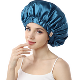 Years Calm Silk Bonnet for Sleeping Women, Double Layer Satin, Ajustable Elasticity Band， Hair Satin Bonnet for Sleeping  - Sleep Shower Caps