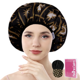 Years Calm Evil Eye Shower Caps for Women Reusable Waterproof, Pattern and Solid Color Dual-Layer Design, Hair Cap for Shower with Elastic Band, Fits Braids, Dreadlocks & Long Hair