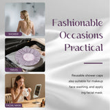 Years calm Shower Cap Reusable Waterproof, Double-Layer Hair Cap, with Elastic Band, Ideal for Shower, Spa, Travel & Cleaning