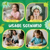 Years calm Kids Shower Cap, Waterproof Reusable Cartoon Bath Cap with Double Layers & Soft Elastic Band, Washable shower cap for kids, Great for Daily Bath