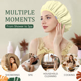 Years calm Shower Cap for Women Reusable Waterproof – Double Layer Elastic Cap with Tropical Botanical Print Shower Cap for Shower, Spa, Travel, Bath & Daily Hair Protection