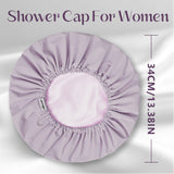 Years calm Shower Cap Reusable Waterproof, Double-Layer Hair Cap, with Elastic Band, Ideal for Shower, Spa, Travel & Cleaning