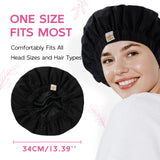 Years Calm Water-Activated Flower-Pattern Shower Cap, Waterproof Shower Cap for Women - Reusable, Satin Lining, Bathing Cap for Various Hairstyles, Fits Spa/Shower/Cooking