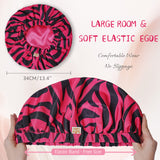 Years Calm Shower Caps for Women Reusable Waterproof, Double-Layer Extra Large Adjustable Elastic Hair Cap for Shower for Long Hair & Braids, Travel & Home