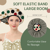 Years calm Luxury Shower Caps for Women Reusable Waterproof – Polka Dot Double Layer Bath Cap with Adjustable Elastic for Braids & Long Hair, Comfortable & Stylish, Versatile Use
