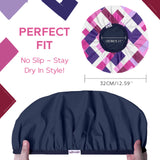 Years calm Shower Cap Reusable Waterproof - Double-Sided Memory Fabric for Women & Men, Shower Hat for Long/Short/Curly/Braids Hair, Spa, Travel - Flexi Elastic Band