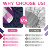 Years calm Shower Cap Reusable Waterproof - Double-Sided Memory Fabric for Women & Men, Shower Hat for Long/Short/Curly/Braids Hair, Spa, Travel - Flexi Elastic Band