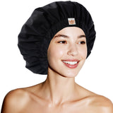 Years Calm Water-Activated Flower-Pattern Shower Cap, Waterproof Shower Cap for Women - Reusable, Satin Lining, Bathing Cap for Various Hairstyles, Fits Spa/Shower/Cooking