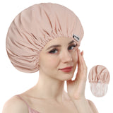 Years calm Shower Cap Reusable Waterproof, Double-Layer Hair Cap, with Elastic Band, Ideal for Shower, Spa, Travel & Cleaning
