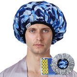 Years calm Shower Cap for Men, Waterproof Heat Cap for Deep Conditioning– Reusable Hair Treatment Cap with Foil Lining, Stretchable Elastic Band, Stylish Print, for  Steam Therapy, Hair Mask, Oil