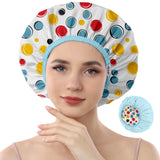 Years calm Shower Cap Reusable Waterproof - Double-Sided Memory Fabric for Women & Men, Shower Hat for Long/Short/Curly/Braids Hair, Spa, Travel - Flexi Elastic Band