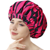 Years Calm Shower Caps for Women Reusable Waterproof, Double-Layer Extra Large Adjustable Elastic Hair Cap for Shower for Long Hair & Braids, Travel & Home