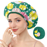 Years calm Luxury Shower Caps for Women Reusable Waterproof – Polka Dot Double Layer Bath Cap with Adjustable Elastic for Braids & Long Hair, Comfortable & Stylish, Versatile Use