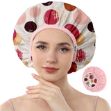 Years calm Shower Cap Reusable Waterproof - Double-Sided Memory Fabric for Women & Men, Shower Hat for Long/Short/Curly/Braids Hair, Spa, Travel - Flexi Elastic Band