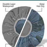 Years Calm Shower Cap Reusable Waterproof for Men, Fashion Dual-Layer Design, Protects Hair in Shower, Spa, Travel & Cooking, Adjustable Elastic for Comfortable Fit (Black & White, One Size)