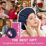 Years calm Shower Cap Reusable Waterproof - Double-Sided Memory Fabric for Women & Men, Shower Hat for Long/Short/Curly/Braids Hair, Spa, Travel - Flexi Elastic Band