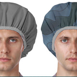 Years Calm Shower Cap Reusable Waterproof for Men, Fashion Dual-Layer Design, Protects Hair in Shower, Spa, Travel & Cooking, Adjustable Elastic for Comfortable Fit (Black & White, One Size)