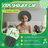 Years calm Kids Shower Cap, Waterproof Reusable Cartoon Bath Cap with Double Layers & Soft Elastic Band, Washable shower cap for kids, Great for Daily Bath