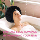 Years Calm Water-Activated Flower-Pattern Shower Cap, Waterproof Shower Cap for Women - Reusable, Satin Lining, Bathing Cap for Various Hairstyles, Fits Spa/Shower/Cooking