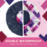 Years calm Shower Cap Reusable Waterproof - Double-Sided Memory Fabric for Women & Men, Shower Hat for Long/Short/Curly/Braids Hair, Spa, Travel - Flexi Elastic Band