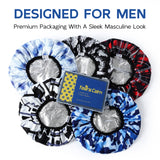 Years calm Shower Cap for Men, Waterproof Heat Cap for Deep Conditioning– Reusable Hair Treatment Cap with Foil Lining, Stretchable Elastic Band, Stylish Print, for  Steam Therapy, Hair Mask, Oil