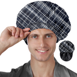 Years calm Shower Cap for Men Waterproof Reusable - Fashion Dual-Layer Design, Adjustable Elastic Band for Long & Curly Hair, XL Bath & Spa Cap for Travel, Satin Lined Shower Cap Black