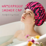 Years Calm Shower Caps for Women Reusable Waterproof, Double-Layer Extra Large Adjustable Elastic Hair Cap for Shower for Long Hair & Braids, Travel & Home