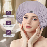 Years calm Shower Cap Reusable Waterproof, Double-Layer Hair Cap, with Elastic Band, Ideal for Shower, Spa, Travel & Cleaning