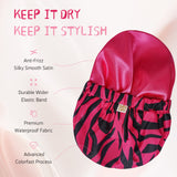 Years Calm Shower Caps for Women Reusable Waterproof, Double-Layer Extra Large Adjustable Elastic Hair Cap for Shower for Long Hair & Braids, Travel & Home