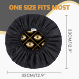 Years Calm Evil Eye Shower Caps for Women Reusable Waterproof, Pattern and Solid Color Dual-Layer Design, Hair Cap for Shower with Elastic Band, Fits Braids, Dreadlocks & Long Hair