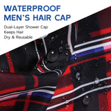 Years calm Shower Cap for Men, Waterproof Heat Cap for Deep Conditioning– Reusable Hair Treatment Cap with Foil Lining, Stretchable Elastic Band, Stylish Print, for  Steam Therapy, Hair Mask, Oil