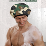 Years calm Shower Cap for Men, Waterproof Reusable Hair Cap with Dual-Layer Design, Reversible Double-Sided Use, Stretchable Elastic Band, Comfortable Fit for Shower, Gym, Hair Care & Travel