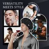 Years calm Shower Cap for Men Waterproof Reusable - Fashion Dual-Layer Design, Adjustable Elastic Band for Long & Curly Hair, XL Bath & Spa Cap for Travel, Satin Lined Shower Cap Black