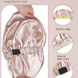 Years Calm Silk Bonnet for Sleeping Women, Double Layer Satin, Ajustable Elasticity Band， Hair Satin Bonnet for Sleeping  - Sleep Shower Caps