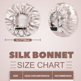 Years Calm Silk Bonnet for Sleeping Women, Double Layer Satin, Ajustable Elasticity Band， Hair Satin Bonnet for Sleeping  - Sleep Shower Caps