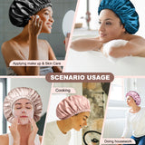 Years Calm Silk Bonnet for Sleeping Women, Double Layer Satin, Ajustable Elasticity Band， Hair Satin Bonnet for Sleeping  - Sleep Shower Caps